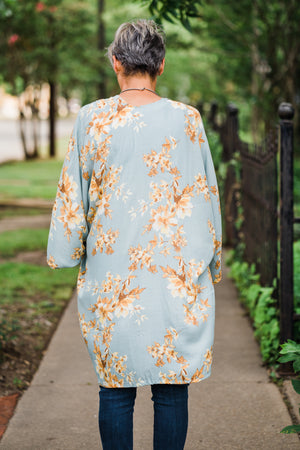 Mint & Gold Floral Kimono *Limited Edition*